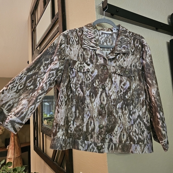 Chicos Linen Jacket Size Lg - Picture 3 of 10